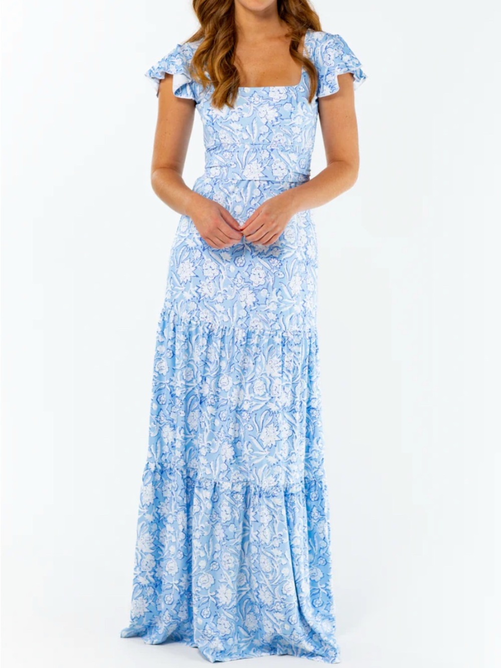 Smith & Quinn Isabella Dress Ocean Mist Preppy Stretch Summer Womens M